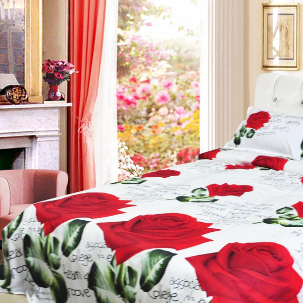 Red Rose Bedding Set