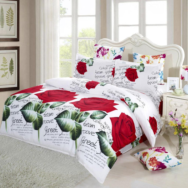 Red Rose Bedding Set