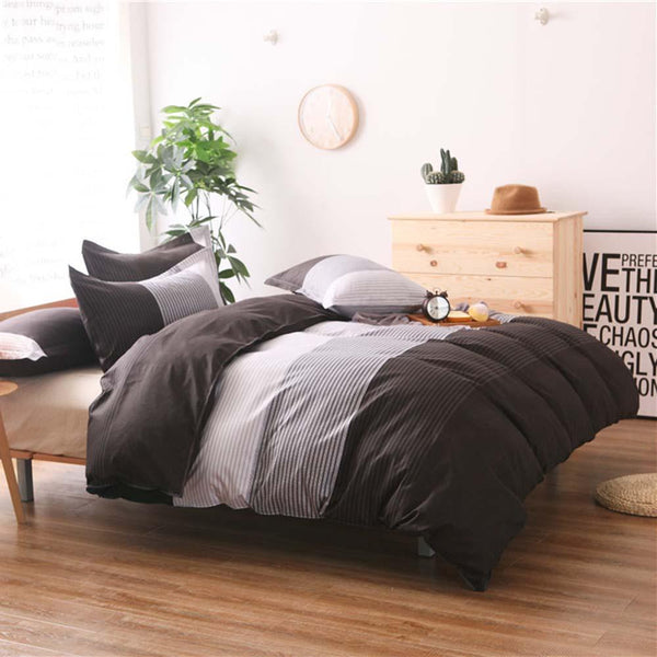 Stripe Flowers Bedding Set